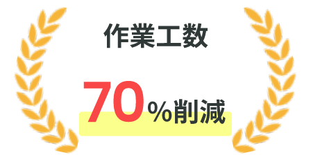 作業工数70%削減